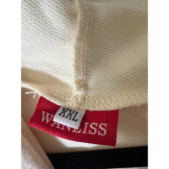 Wanliss Off White Hooded Long Sleeve Sweatshirt  Sz XXL - Picture 3 of 3